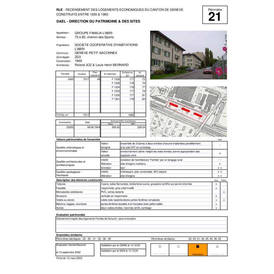 Chemin des Sports 73-83